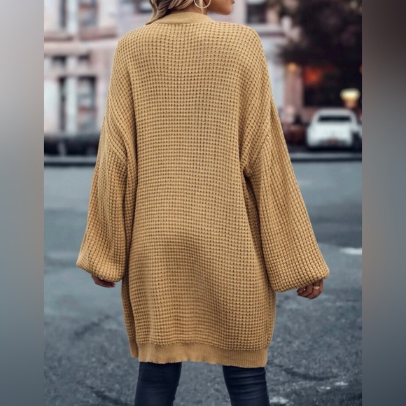 SHEIN LUNE Drop Shoulder Open Front Cardigan - Picture 2 of 3